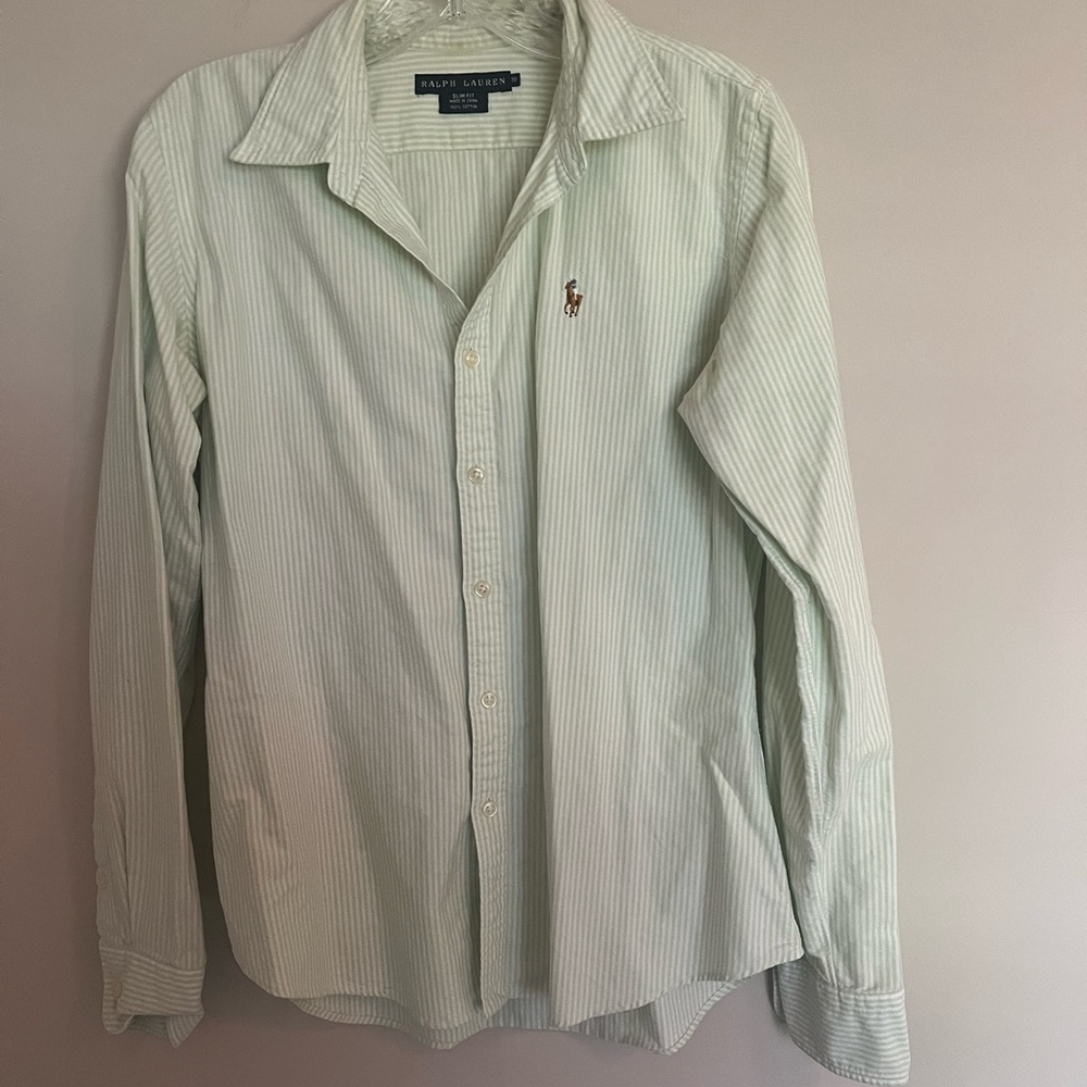 Ralph Lauren Light Green Button Down Shirt